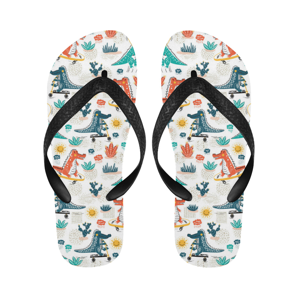 Cute Crocodile Pattern Unisex Flip Flops