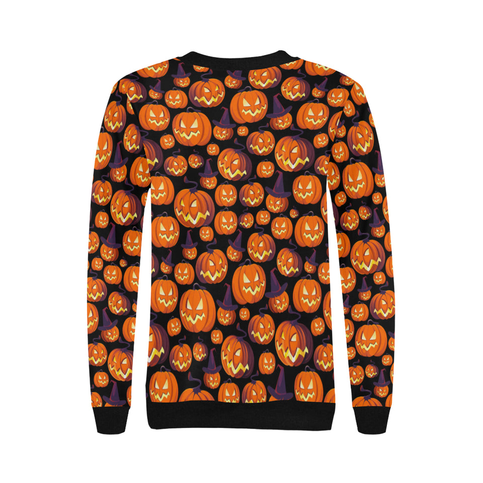 Halloween Pumpkin pattern Women's Crew Neck Sweatshirt