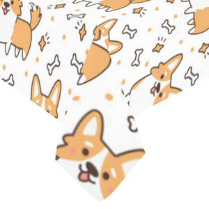 Cute corgi heart star bone pattern Tablecloth