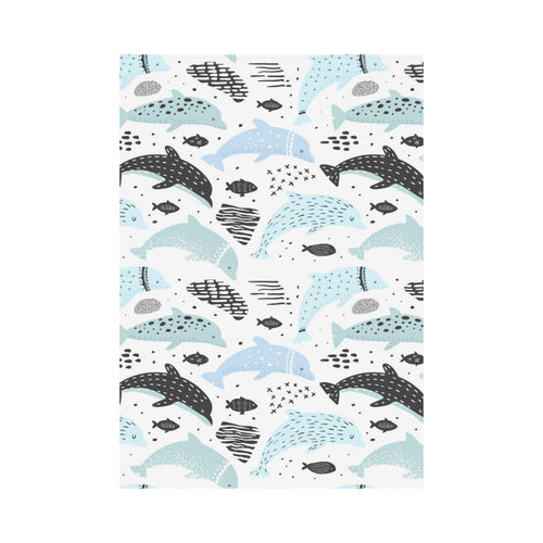 Cute dolphins Childish Style pattern House Flag Garden Flag