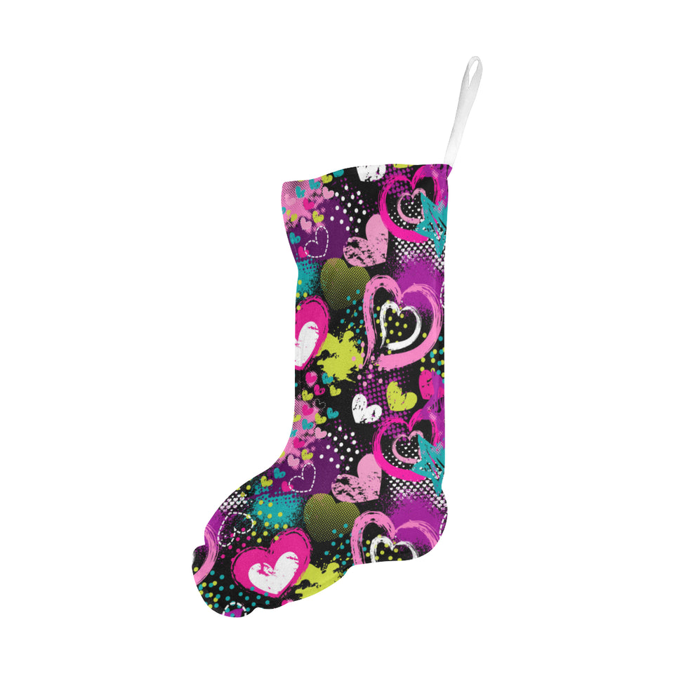 heart dot wave star creative design pattern Christmas Stocking