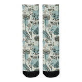 Dragonfly Butterfly Plants insect flower vintage s Crew Socks