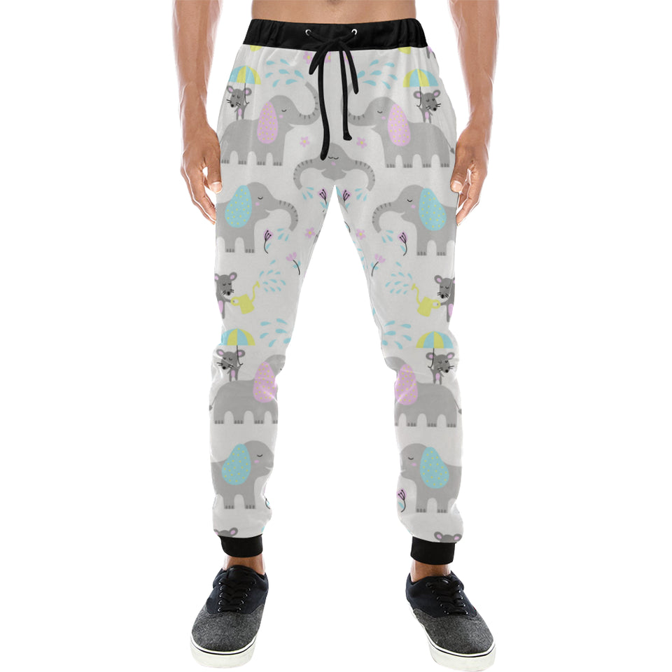 Cute elephant mouse pattern Unisex Casual Sweatpants