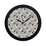 cute mermaid pattern Elegant Black Wall Clock
