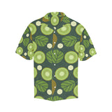 Whole sliced kiwi leave and flower Men's All Over Print Hawaiian Shirt