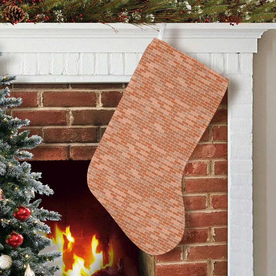 Brick Printed Pattern Print Design 02 Christmas Stocking