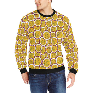 Passion fruits slice pattern Men's Crew Neck Sweatshirt