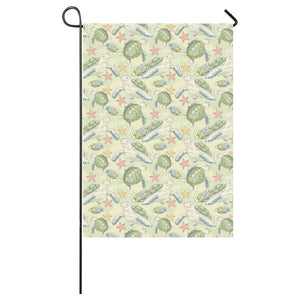 Hand drawn sea turtle fish pattern House Flag Garden Flag