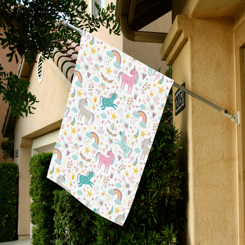 Colorful unicorn pattern House Flag Garden Flag