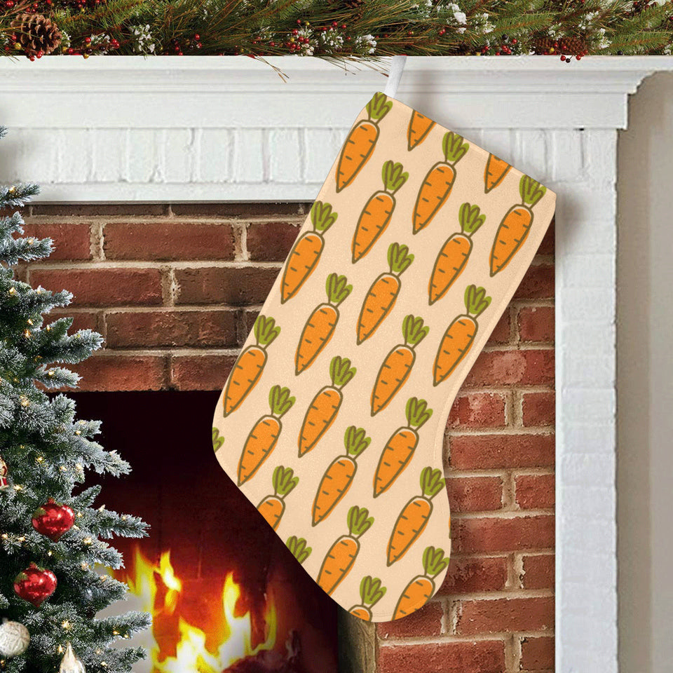 Carrot Pattern Print Design 04 Christmas Stocking