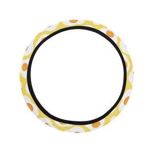 Fried Eggs Pattern Print Design 05 Car Steering Wheel Cover