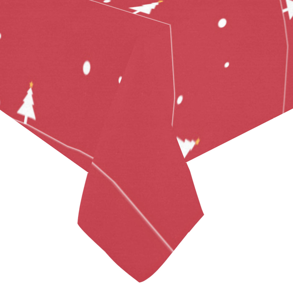 Christmas tree star snow red background Tablecloth
