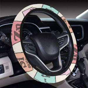 Chemistry Periodic Table Pattern Print Design 02 Car Steering Wheel Cover