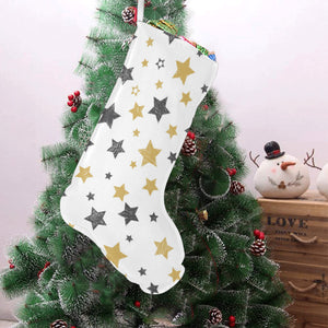 hand drawn gold black star pattern Christmas Stocking