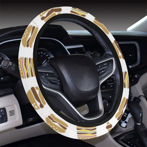 Hamburger Pattern Print Design 02 Car Steering Wheel Cover