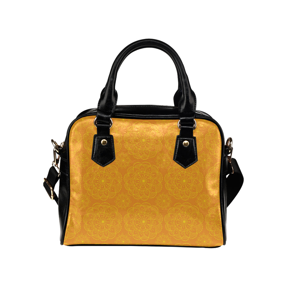 Orange traditional indian element pattern Shoulder Handbag