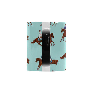 Horses running horses rider pattern Morphing Mug Heat Changing Mug