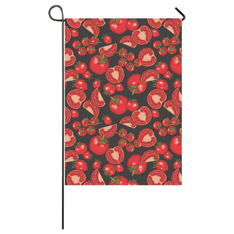 Tomato black background House Flag Garden Flag