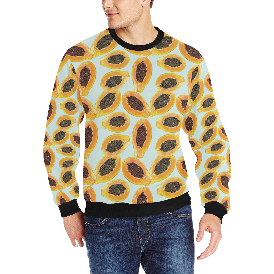 Watercolor papaya pattern Men's Crew Neck Sweatshirt