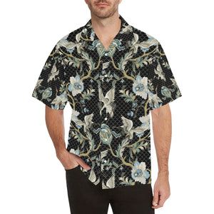 Japanese crane ornament elements Men's All Over Print Hawaiian Shirt