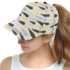 Whale dot pattern All Over Print Snapback Cap