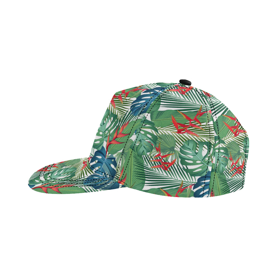 heliconia palm and monstera  leaves pattern All Over Print Snapback Cap