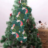 Parrot Palm tree leaves flower hibiscus pattern Christmas Stocking