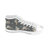 Cute koala pattern Men's High Top Canvas Shoes White