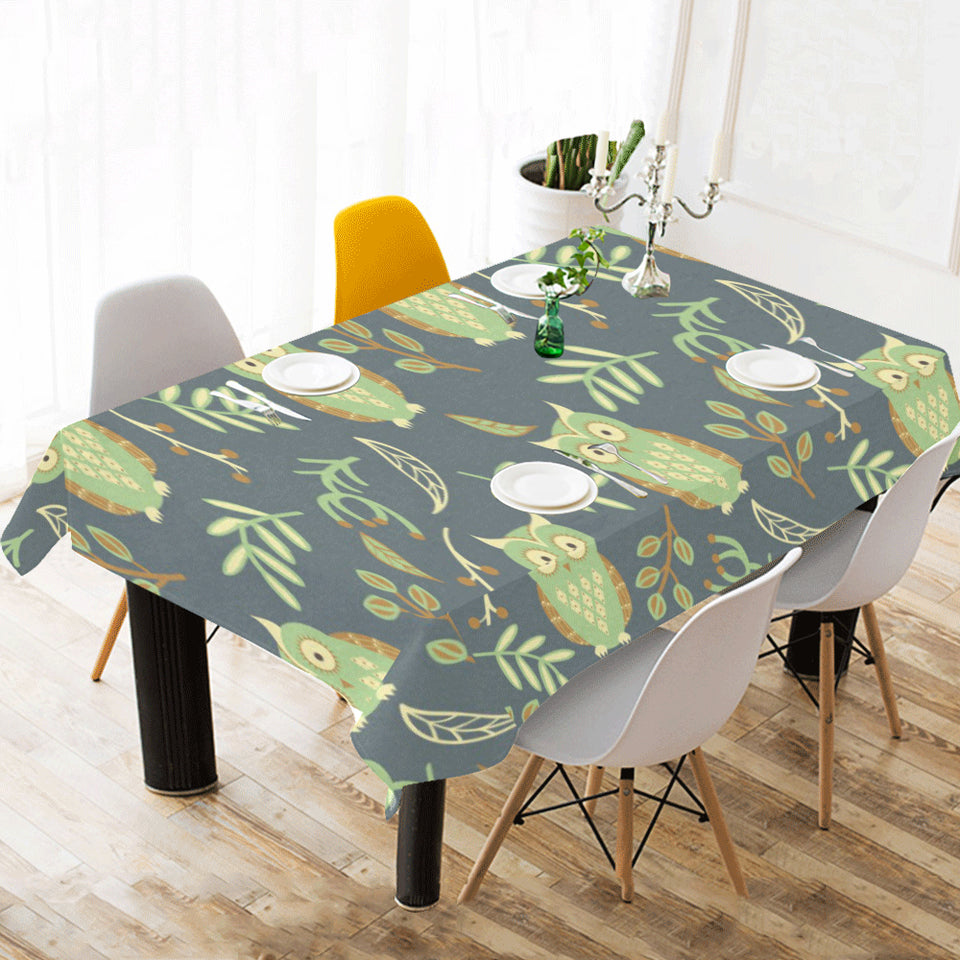 Cute owls leaves pattern Tablecloth