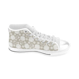 Scallop shell pattern Men's High Top Canvas Shoes White