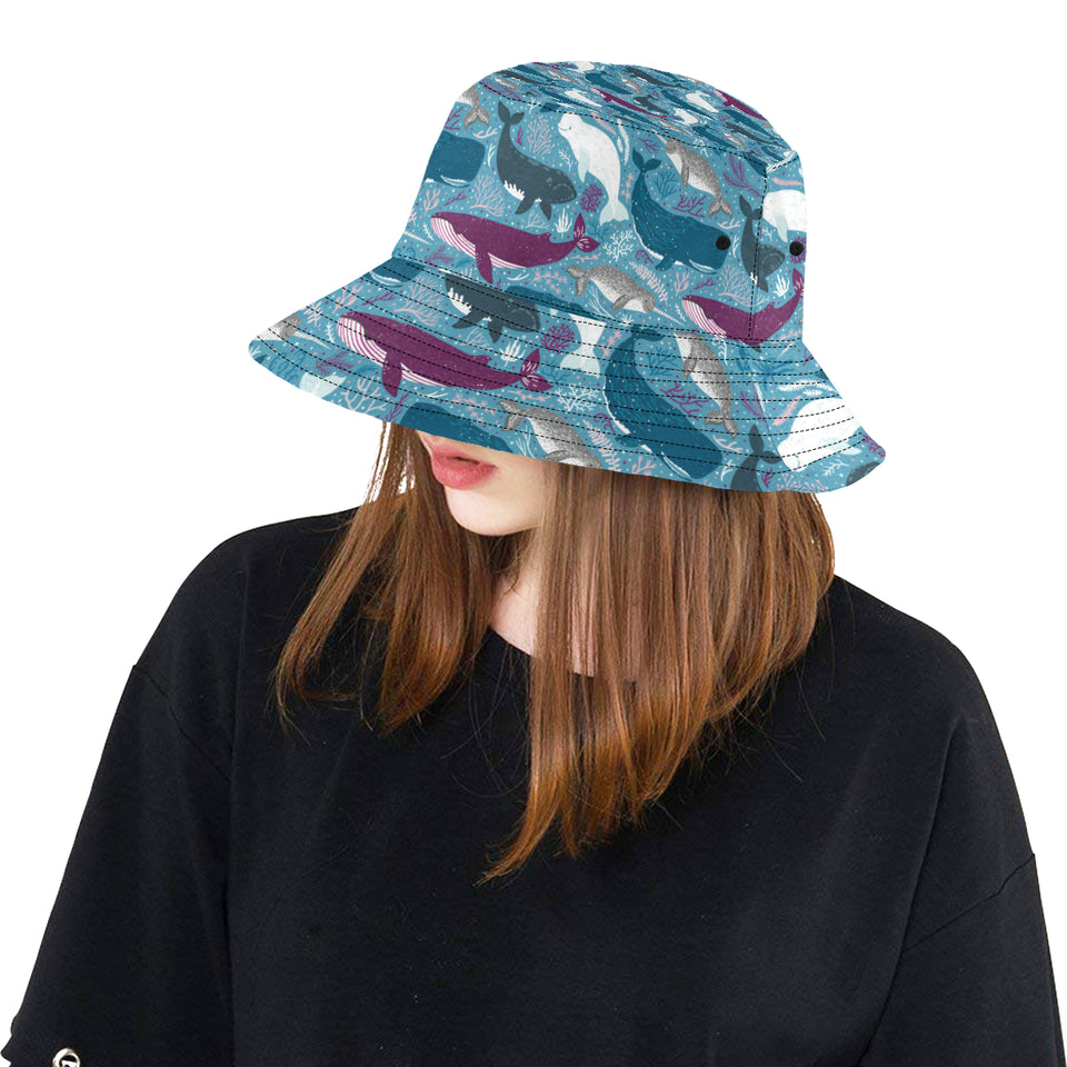 Whale design pattern Unisex Bucket Hat