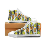 papaya design pattern Men's High Top Canvas Shoes White