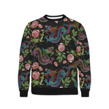 Dragons flower pattern Men's Crew Neck Sweatshirt