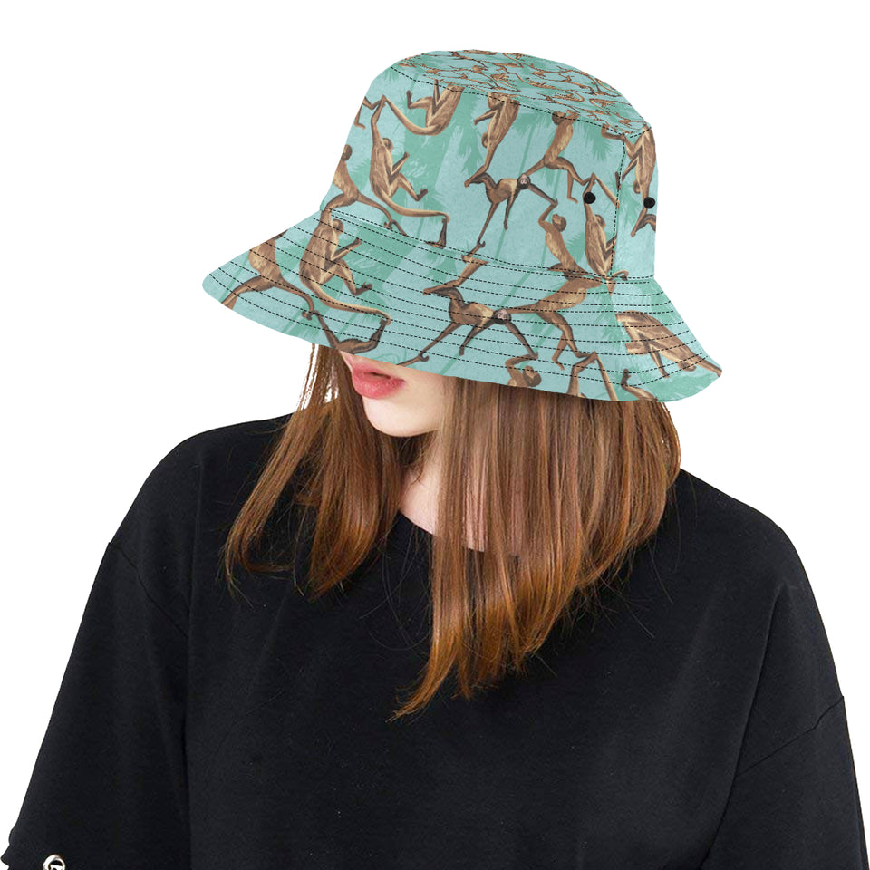 Monkey Palm tree background Unisex Bucket Hat