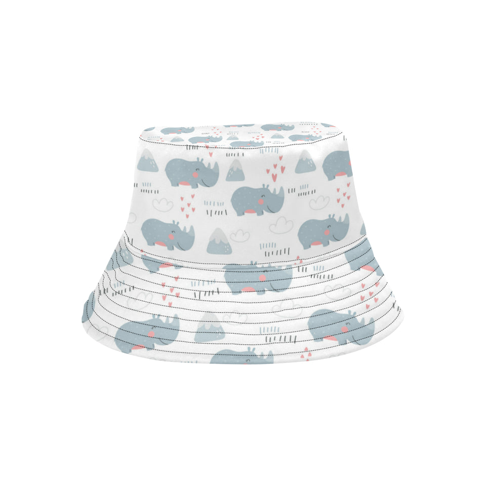 cute rhino heart pattern Unisex Bucket Hat