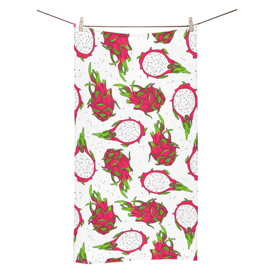 dragon fruits white background Bath Towel