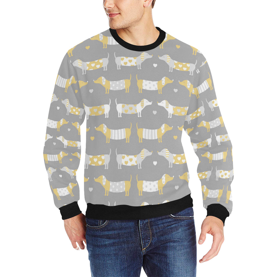 Cute dachshund dog pattern Men's Crew Neck Sweatshirt
