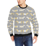 Cute dachshund dog pattern Men's Crew Neck Sweatshirt