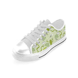 Cute frog dragonfly pattern Men's Low Top Canvas Shoes White