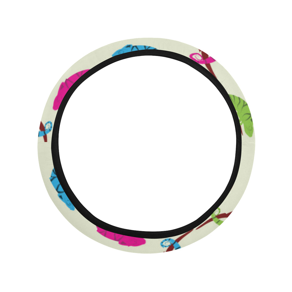 Colorful Chameleon lizard pattern Car Steering Wheel Cover