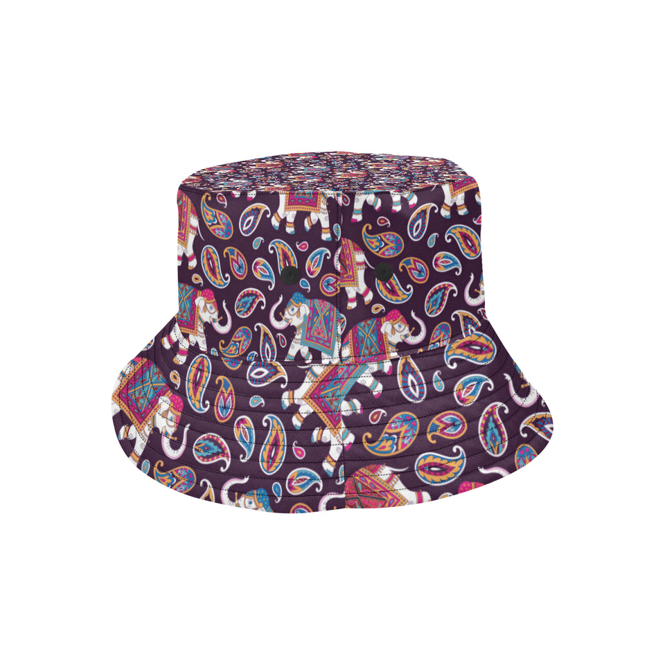 Elephant indian style ornament pattern Unisex Bucket Hat