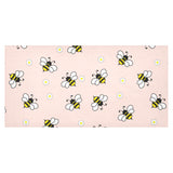 Cute bee flower pattern pink background Tablecloth