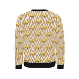 Rhino yellow theme pattern Men's Crew Neck Sweatshirt