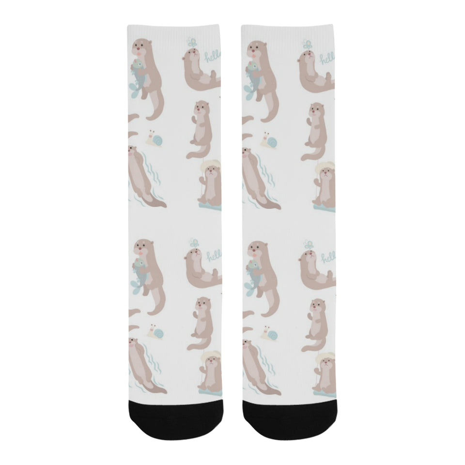 Cute sea otters pattern Crew Socks