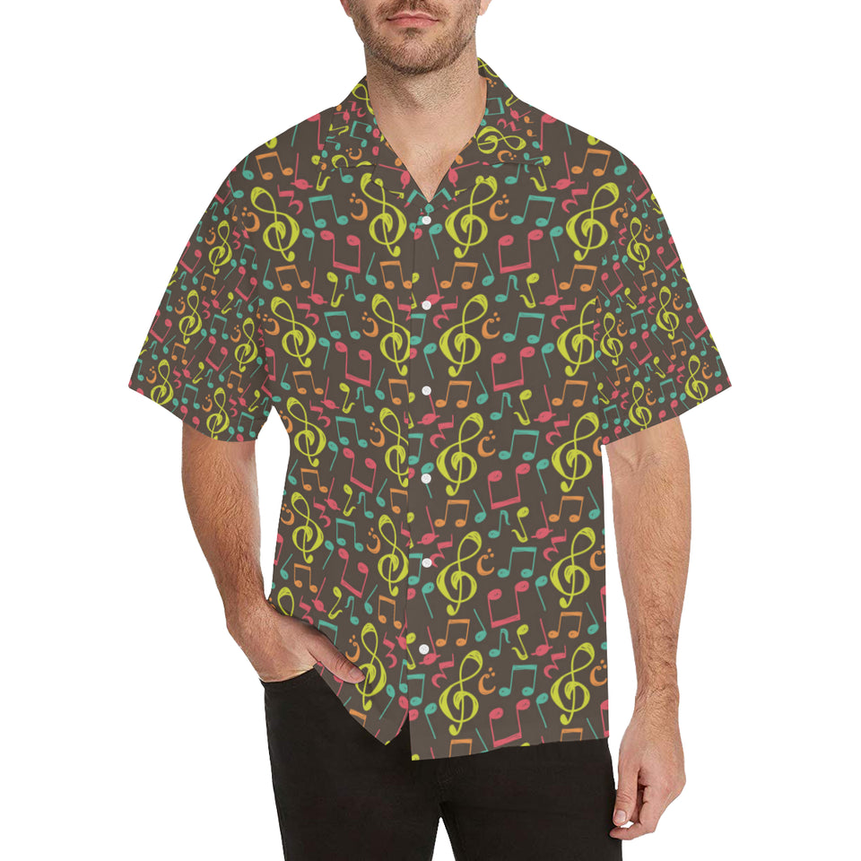 Music Notes Pattern Print Design 05 Men's All Over Print Hawaiian Shirt (Model T58)