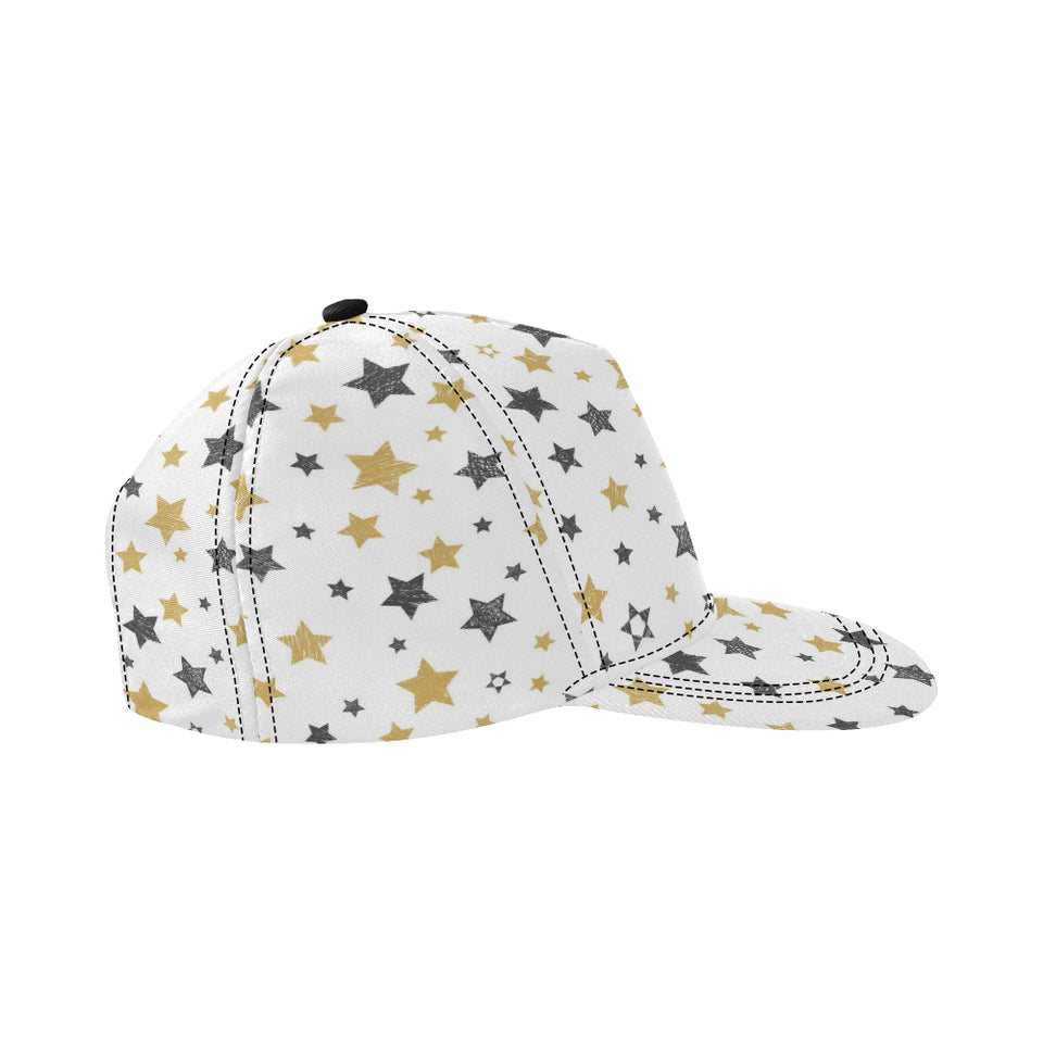 hand drawn gold black star pattern All Over Print Snapback Cap