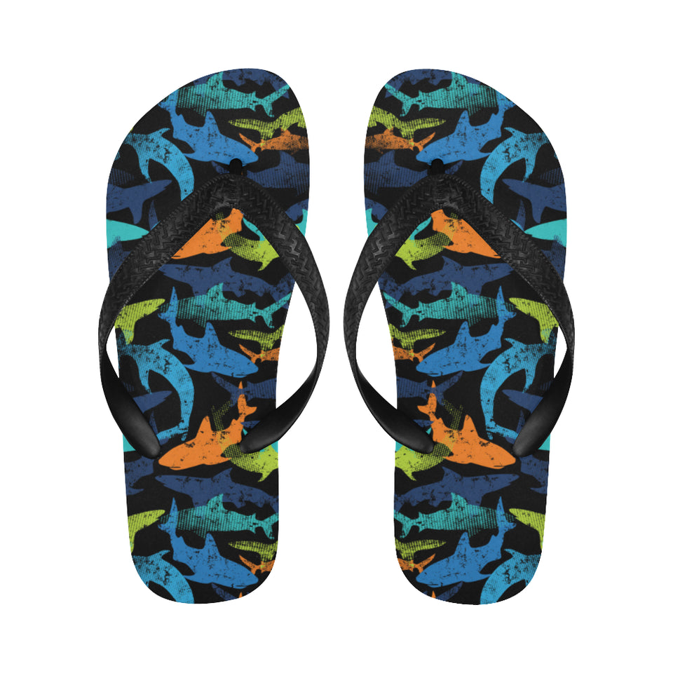 Colorful shark Unisex Flip Flops