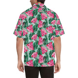 Watermelons tropical palm leaves pattern Men's All Over Print Hawaiian Shirt