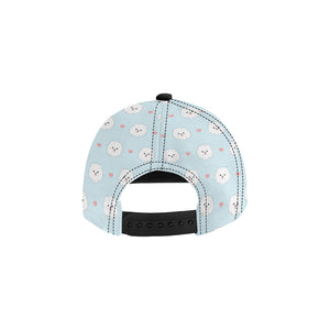 White cute pomeranian pattern All Over Print Snapback Cap