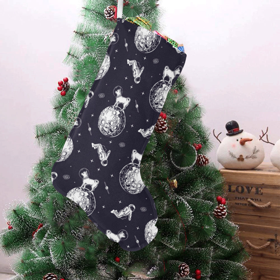 Chihuahua space helmet. astronaut pattern Christmas Stocking
